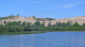 The famous sand dunes of Sleeping Bear Dunes National Lakeshore.