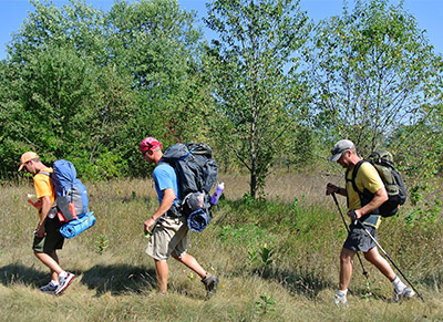Backpackers in Sleeping Bear Dunes National Lakeshore.